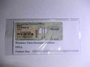 DELL Windows Vista Business プロダクトキーシール