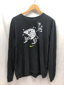 NIKE 長袖 Tシャツ イラスト プリント メンズ XL グレー ロンT ナイキ 24111202