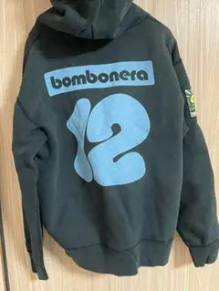 Y2K bombonera パーカー　サッカー　黒✖︎サックスブルー　12 L