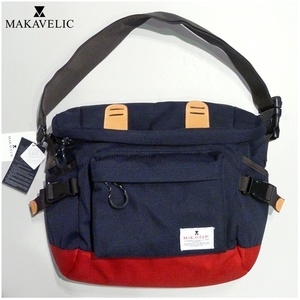 【福岡】◇未使用/MAKAVERIC/3120-10305/ショルダーバッグ/DARK NAVY・ RED/W340×H310×D130(mm)/定価14000円＋税【FY0106-1】