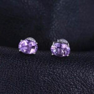 新品 天然石 アメジスト 大粒 1.4ct シルバー925 ピアス 刻印 有り パワーストーン アメジストピアス プレゼント　シルバーピアス 送料無料