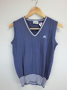 【感謝セール】中古 ゴルフウェア adidas(アディダス) ニットベスト 青系 レディース M/M