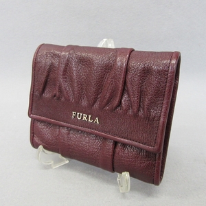 RKO401★FURLA　フルラ　折財布　エンジ系★A