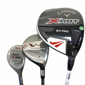 S2410-238D CALLAWAY キャロウェイ Taylormade XHOT 9.5 PRO ドライバー V STEEL フェアウェイウッド レイラー Raylor 19° 右利き 3本