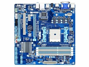 美品 GIGABYTE GA-F2A75M-D3H マザーボード AMD A75(Hudson D3) FM2 MicroATX メモリ最大64G対応 保証あり　