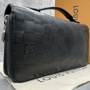 【現行 極美品 RFID】ルイヴィトン LOUIS VUITTON ジッピーXL 長財布 トラベルケース ダミエアンフィニ レザー ブラック メンズ ビジネス 