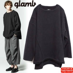 完売■glamb フェイクレイヤード フリースカットソー◆再構築 ビッグシルエット Yohji Yamamoto ヨウジヤマモト GroundY S