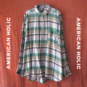 美品　AMERICAN HOLIC／アメリカンホリック★　チェック柄　長袖シャツ