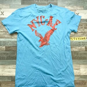 AMERICAN EAGLE アメリカンイーグル メンズ プリント 半袖Tシャツ 小さいサイズ XS 青