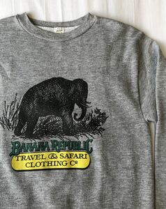 80s 90s ビンテージ BANANA REPUBLIC バナナリパブリック USA製 TRAVEL & SAFARIスウェット トレーナー M バナリパ オールド グレー レア