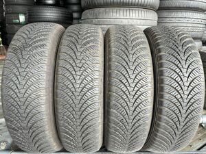 R-825　8分山前後♪155/65R14 ダンロップ ALLSEASON MAXXAS1 オールシーズン★2021年製2本 2022年製2本★検品済 直接手渡し タイヤ交換可能