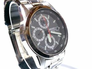 【Dx4】SEIKO/セイコー◇Chronograph/7T92-0DW0/SND371P◇2010年製♂1/20秒クロノグラフ/QZ/ブラック