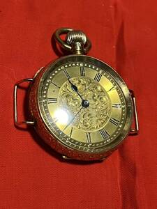 アンティーク　腕時計　懐中時計　CUIVRE：キュイヴル 18k 18金　稼動品　動作品　明治時代　タボボタン付き
