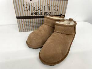 未使用■KS Shearling キッズ ムートンブーツ 21cm チェストナット US:2 