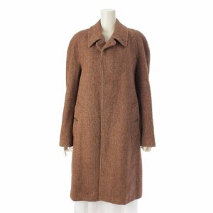 【バーバリー】Burberry　70-80年代 英国製 シェットランドツイード バルマカーンコート ブラウン UK36 【中古】【正規品保証】210739