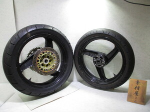 3★GPZ900R用前後ホイール1108　純正.めくれ無.17×3.00＆18×3.50.A7以降.〔検索用〕GPZ750R.1000RX.ZRX400.II.ゼファーχ.1100