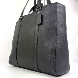 ●極美品●COACH コーチ●メンズ●ハドソン●C8157●カーフ レザー 本革●ビジネス トート バッグ●黒●SV金具●A4 書類 かばん●2way