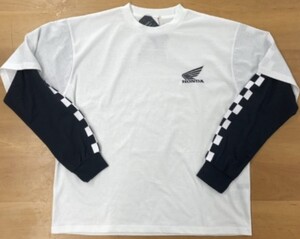 即決 ホンダレーシング メンズ ロングスリーブTシャツ【L】新品タグ付き フェイクレイヤード HRC Honda Racing Corporation