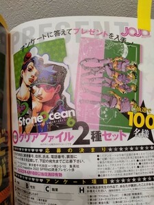 【当選品】JOJO magazine クリアファイル ジョジョマガジン 非売品