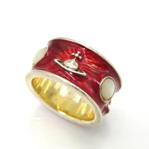 Vivienne Westwood ヴィヴィアンウエストウッド リング KING RING RED M キングリング エナメル ORB シェル 旧モデル 14号 28007903