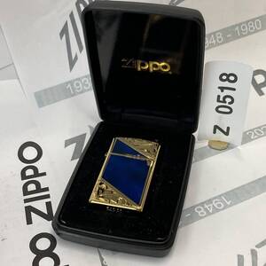 1000円スタート ZIPPO 希少 VENETIAN ベネチアン ゴールド 未使用 化粧箱有り スリム オイルライター ジッポー 1993年製 Z0518