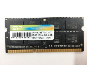 【8GB×1枚】SP DDR3-1333 2R×8 PC3-10600 中古メモリー ノート用 DDR3 即決 動作保証 現物発送【MS-092118】