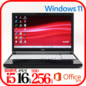 ★A579B⑥★第8世代i5-8365U★メモリ16GB★SSD256GB★Webカメラ★バッテリ良★Win11★Office★Bluetooth★1204