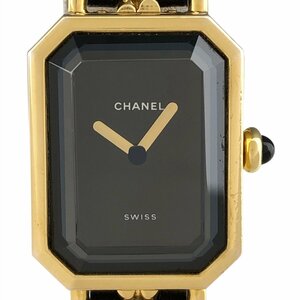 シャネル CHANEL プルミエール Lサイズ H0001 腕時計 SS レザー クォーツ ブラック レディース 【中古】