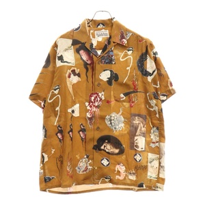 WACKO MARIA ワコマリア 21SS HAWAIIAN SHIRT EXCLUSIVE ITEM 天国東京お化け図 ハワイアン アロハ半袖シャツ ブラウン WMLTD-WMS-HI01-BR