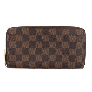 【中古】LOUIS VUITTON ルイヴィトン 財布 長財布(小銭入有) N60046 Brown/ブラウン DamierEbene Leather ジッピー・ウォレット