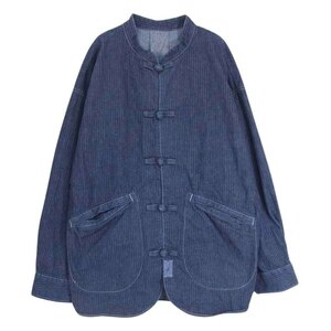 TENDERLOIN テンダーロイン 23SS DENIM HB F.C SHIRT JKT デニム ヘリンボーン チャイナ シャツ ジャケット インディゴブルー【中古】