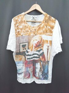 ◇ HYSTERIC GLAMOUR プリント ドルマンスリーブ 半袖 Tシャツ カットソー サイズF ホワイト マルチ レディース P