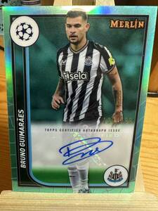 ●A367:2023-24 Topps Merlin Chrome UEFA Bruno Guimaraes Auto Newcastle United 130/199 直筆サインカード ブルーノ・ギマランイス