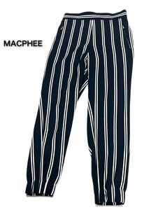 MACPHEE★マカフィー★トゥモローランド （34）ストライプ柄 ジョガー パンツ イージー パンツ/濃紺系 美品