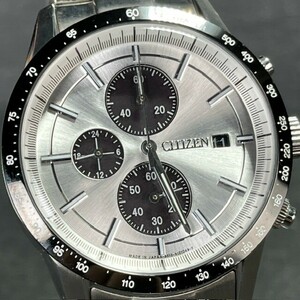 美品 CITIZEN COLLECTION シチズン コレクション CA0454-56A エコドライブ 腕時計 ソーラー シルバー カレンダー クロノグラフ メンズ