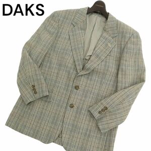 DAKS ダックス 通年 ウール100%★ チェック 2B アンコン テーラード ジャケット Sz.96AB5　メンズ 日本製　C4T04840_5#O