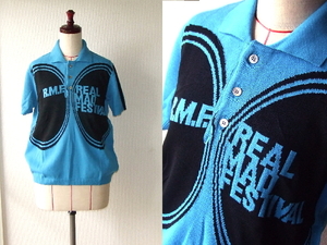 ★コムデギャルソン★トリコtricot半袖ニット青　2004アーカイブcomme des garconsギャルソン ポロシャツreal mad festival00s半袖セーター