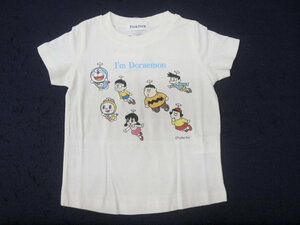 新品　90　ドラえもん　半袖Tシャツ　アイボリー　レターパック発送（代引き不可）TU8887-1