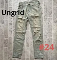 【美品】Ungridアングリッド ダメージ加工デニムパンツ