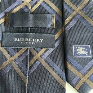 BURBERRY LONDON (バーバリーロンドン) 紺ブラウン青チェックネクタイ