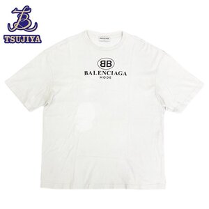 ※同梱不可※◆大幅値下げ！◆BALENCIAGA バレンシアガ　メンズ　半袖Tシャツ　白　XSサイズ　綿　※難あり※　中古B【辻屋質店A2541】