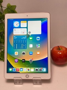 割れあり 現状 au SIMフリー iPad Pro 9.7インチ Wi-Fi+Cellular 32GB MLYJ2J/A (3A864J/A) ローズゴールド☆ バッテリー95％ A5896