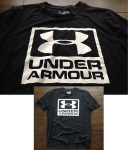 【既決USA】アンダーアーマー ★ UNDER ARMOUR@完売胸元&背中【UNDER ARMOUR】ロゴ入半袖Tシャツ【UA Box Logo Graphic T-Shirt】 黒 @M