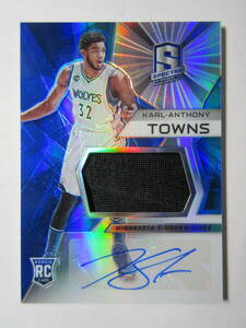 2015-16 Panini Spectra Basketball Prizm Material Autograph Karl-Anthony Towns RC カール＝アンソニー・タウンズ ティンバーウルブズ