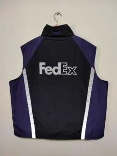 90s 企業 FedEx 裏フリース リフレクター ナイロン ベスト ジャケット