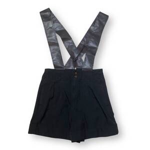 15aw COMME des GARCONS suspender shorts ポリ縮サスペンダー付きショーツ サイズXS ブラック×ブラウン コムデギャルソン 店舗受取可