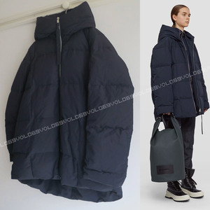 JIL SANDER＋ ジルサンダー プラス 2019AW フーデッド ロゴ ジップ オーバーサイズ パデッド パファー フェザー ジャケット コート ダウン