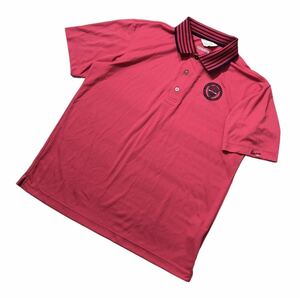 ● adabat アダバット ● ロゴ エンブレム サルーキー犬 プリント 半袖 ゴルフ ポロシャツ ピンク 50