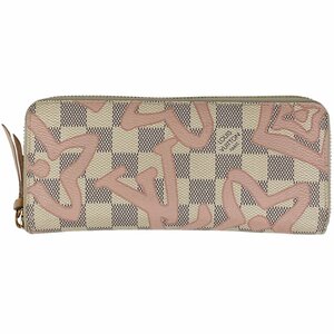 ルイ・ヴィトン Louis Vuitton ポルトフォイユ クレマンス 長財布 ダミエアズール ホワイト ピンク N60099 レディース 【中古】