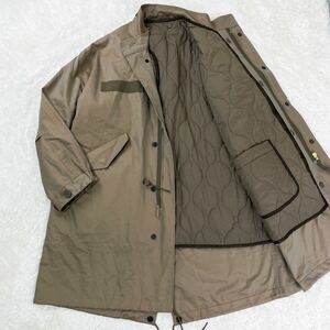 近年モデル/極美品! EDIFICE エディフィス 22AW VENTILE M-65 モッズコート キルティングライナー 牛革 カーキ Mサイズ 